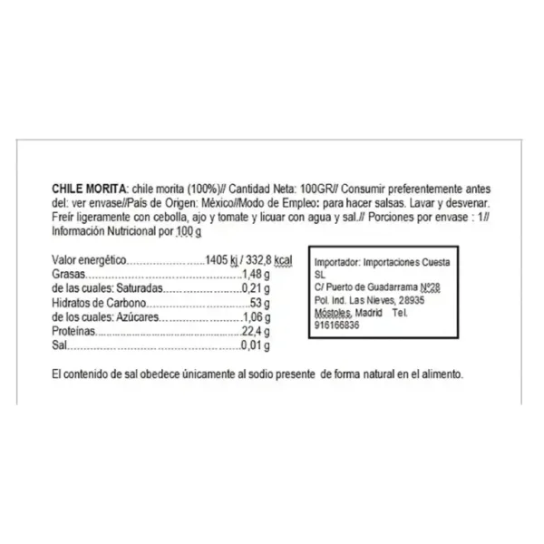 Chile Morita Seco 100G Sarape