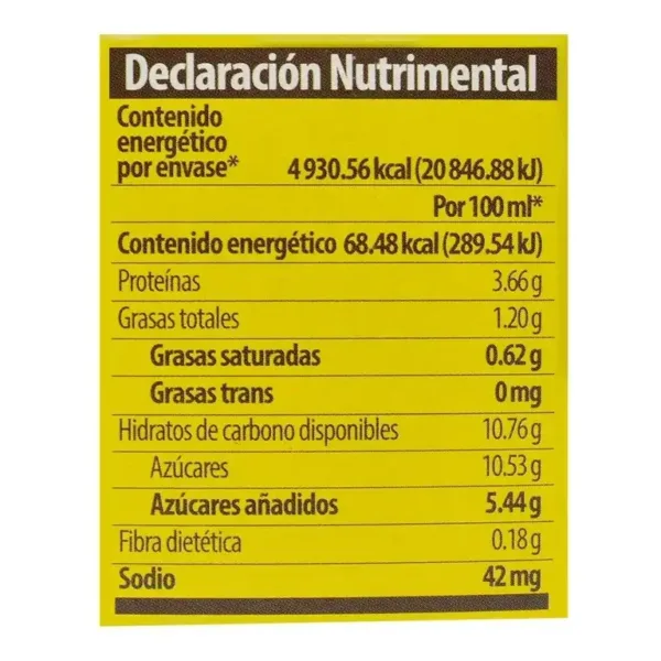 Información nutrimental de Chocolate De Mesa Ibarra 360G