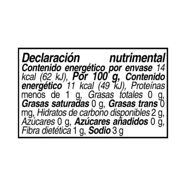 Información nutrimental Salsa Xtra Picante Habanero 120Ml marca La Anita